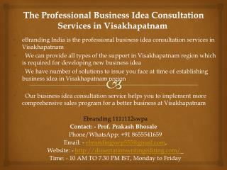 Professional Business Idea Consultation Services in Visakhapatnam