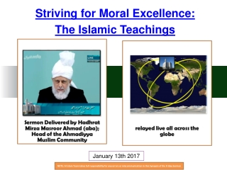 Striving for Moral Excellence: The Islamic Teachings