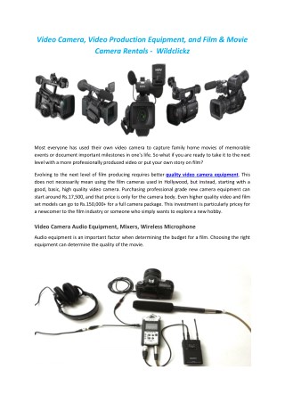 DSLR camera rent in Bangalore | Camera rental company in Bangalore
