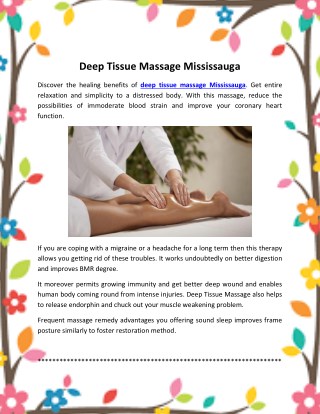 Deep tissue massage london ontario