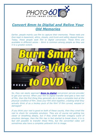 Convert 8mm to Digital and Relive Your Old Memories