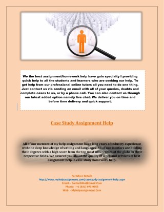 Case Study Assignment Help