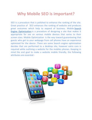 Why Mobile SEO is important?