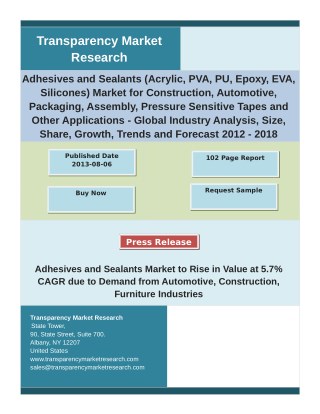 Global Adhesives and Sealants Market Size, Share 2012 Industry Trend, Growth and Forecast 2018