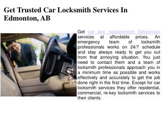 Car Key Replacement In Edmonton