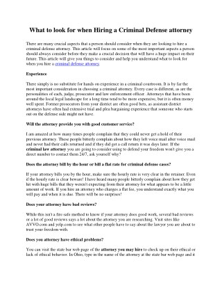 What to Look for When Hiring a Criminal Defense Attorney