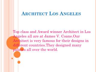 Architect Los Angeles