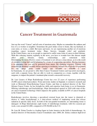 Cancer Treatment in Guatemala