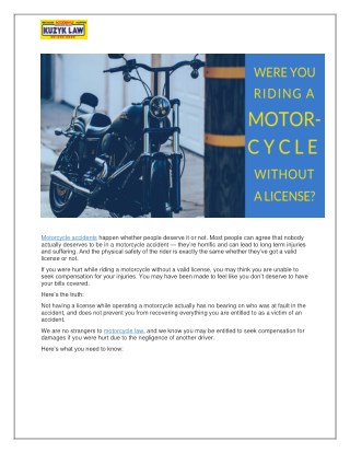 Were You Riding a Motorcycle Without a License?