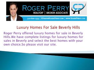 Luxury Homes For Sale Beverly Hills