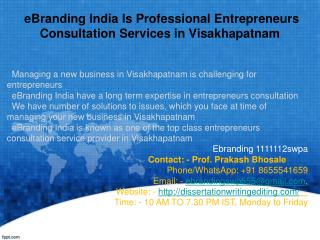 Professional Entrepreneurs Consultation Services in Visakhapatnam
