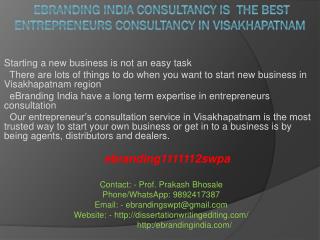Consultancy is the Best Entrepreneurs Consultancy in Visakhapatnam