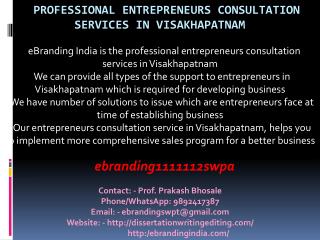 Professional entrepreneurs Consultation Services in Visakhapatnam