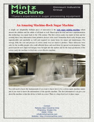 An Amazing Machine-Rock Sugar Machine