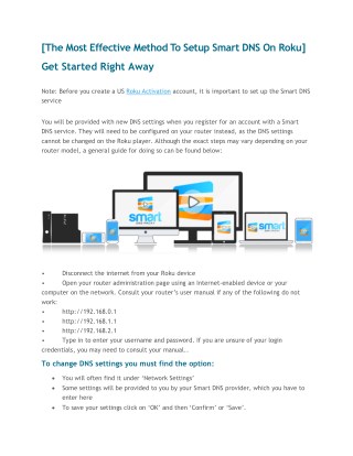 How To Setup Smart DNS On Roku?