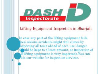 Lifting Equipment Inspection in Sharjah