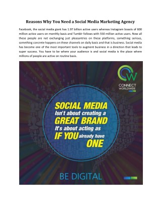 Reasons Why You Need a Social Media Marketing Agency