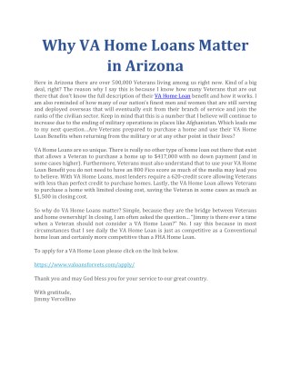 Why VA Home Loans Matter in Arizona