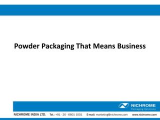 Powder Packaging that Means Business