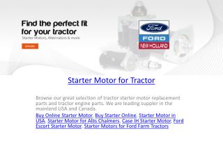 Starter Motor for Tractor
