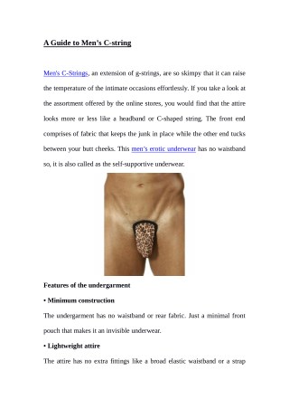 A Guide to Men’s C-string