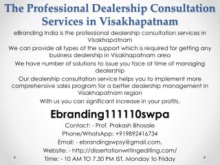 The Professional Dealership Consultation Services in Visakhapatnam