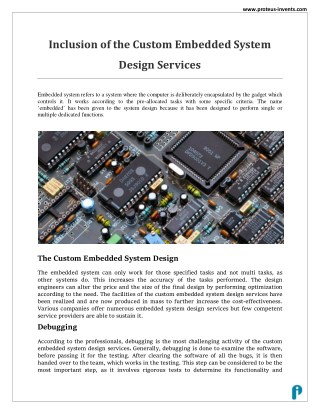 Custom Embedded System Design Services - Proteus Invents