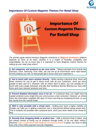 Significance Of Custom Magento Themes For Retail Shop