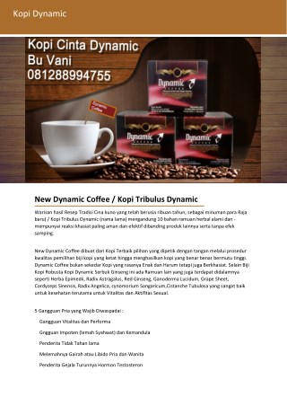 Kopi cinta dynamic Jabodetabek, kopi cinta dynamic Bekasi