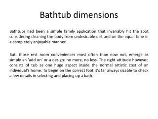 Bathtub dimensions