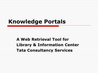 Knowledge Portals