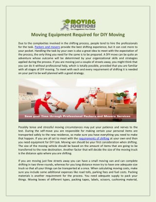 Moving Equipment Required for DIY Moving