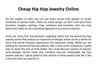 Cheap Hip Hop Jewelry Online