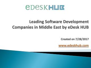 Top Software Development Companies in Middle East - 2017 | eDesk HUB