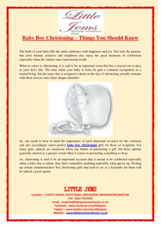 Baby Boy Christening – Things You Should Know