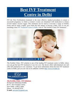 Best IVF Treatment Centre in Delhi