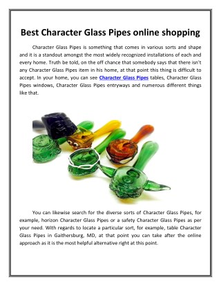 Best Character Glass Pipes online shopping