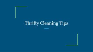 Thrifty Cleaning Tips