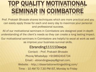 Top Quality Motivational Seminar in Coimbatore