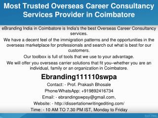 Most Trusted Overseas Career Consultancy Services Provider in Coimbatore