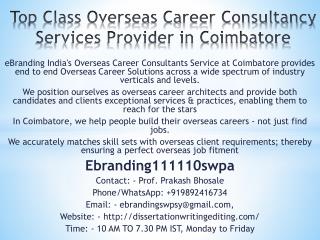 Top Class Overseas Career Consultancy Services Provider in Coimbatore