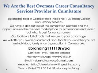 We Are the Best Overseas Career Consultancy Services Provider in Coimbatore