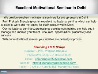 Excellent Motivational Seminar in Delhi