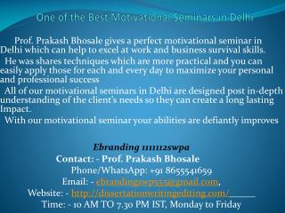 One of the Best Motivational Seminars in Delhi