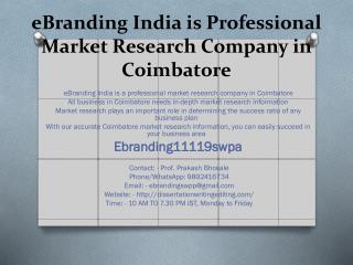 eBranding India is Professional Market Research Company in Coimbatore