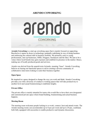 Meaning Of Arendo Coworking