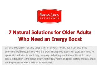 7 Natural Solutions for Older Adults Who Need an Energy Boost