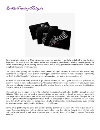 Booklet Printing | Printing Services Malaysia | 50percent Print