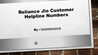 Jio Customer Support Numbers