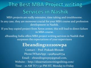 The Best MBA Project writing Services in Nashik